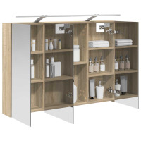 Produktbild för Badrumsspegelskåp Sonoma-ek 100 x 14,5 x 70 cm Konstruerat trä
