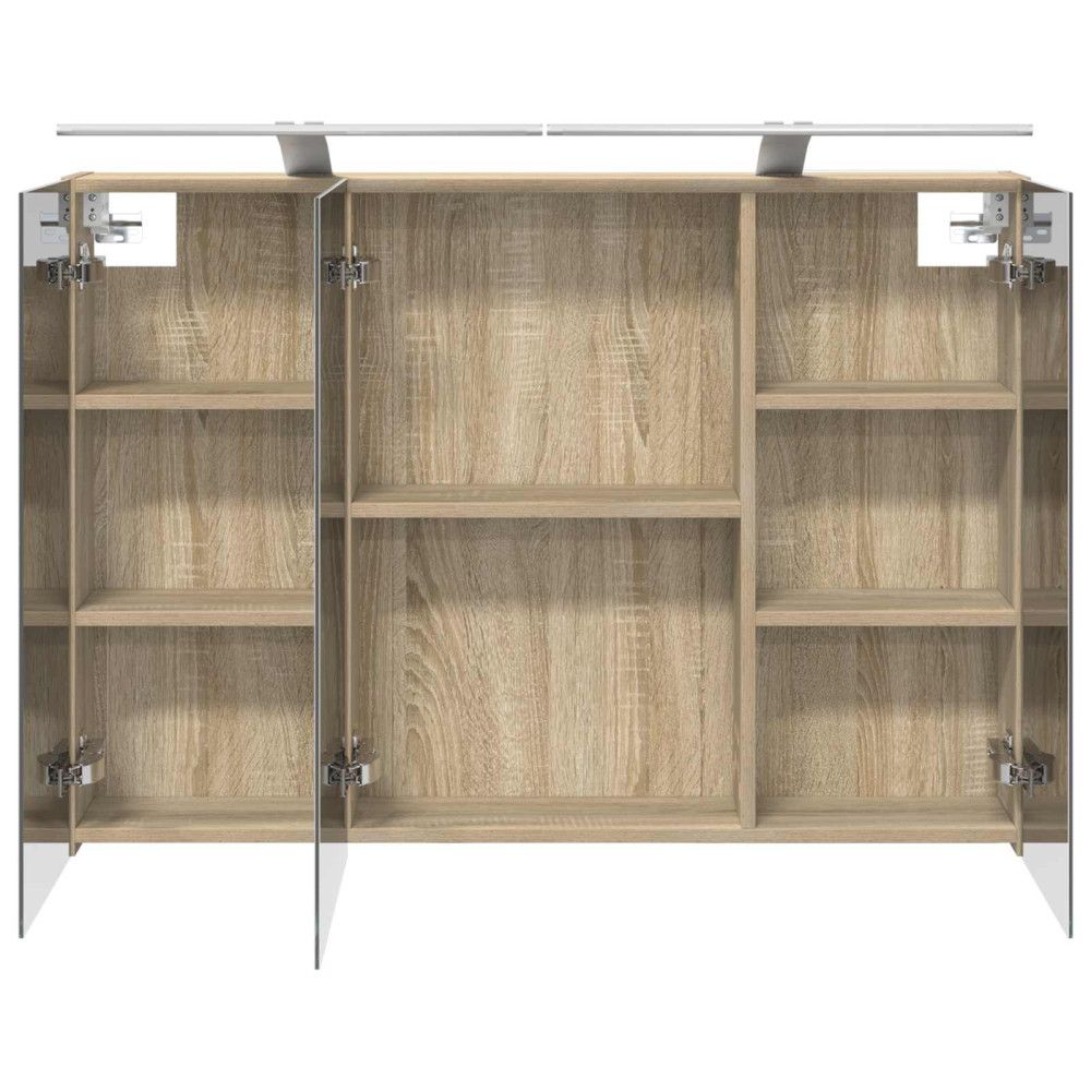 Produktbild för Badrumsspegelskåp Sonoma-ek 100 x 14,5 x 70 cm Konstruerat trä