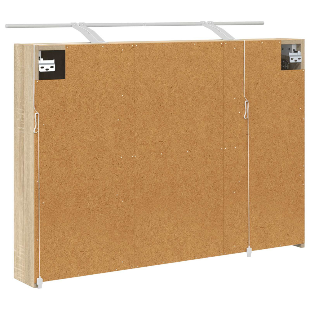 Produktbild för Badrumsspegelskåp Sonoma-ek 100 x 14,5 x 70 cm Konstruerat trä