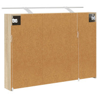 Produktbild för Badrumsspegelskåp Sonoma-ek 100 x 14,5 x 70 cm Konstruerat trä