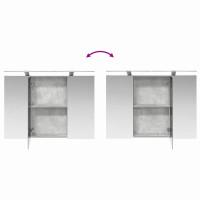 Produktbild för Badrumsspegelskåp Betonggrå 100 x 14,5 x 70 cm Konstruerat trä