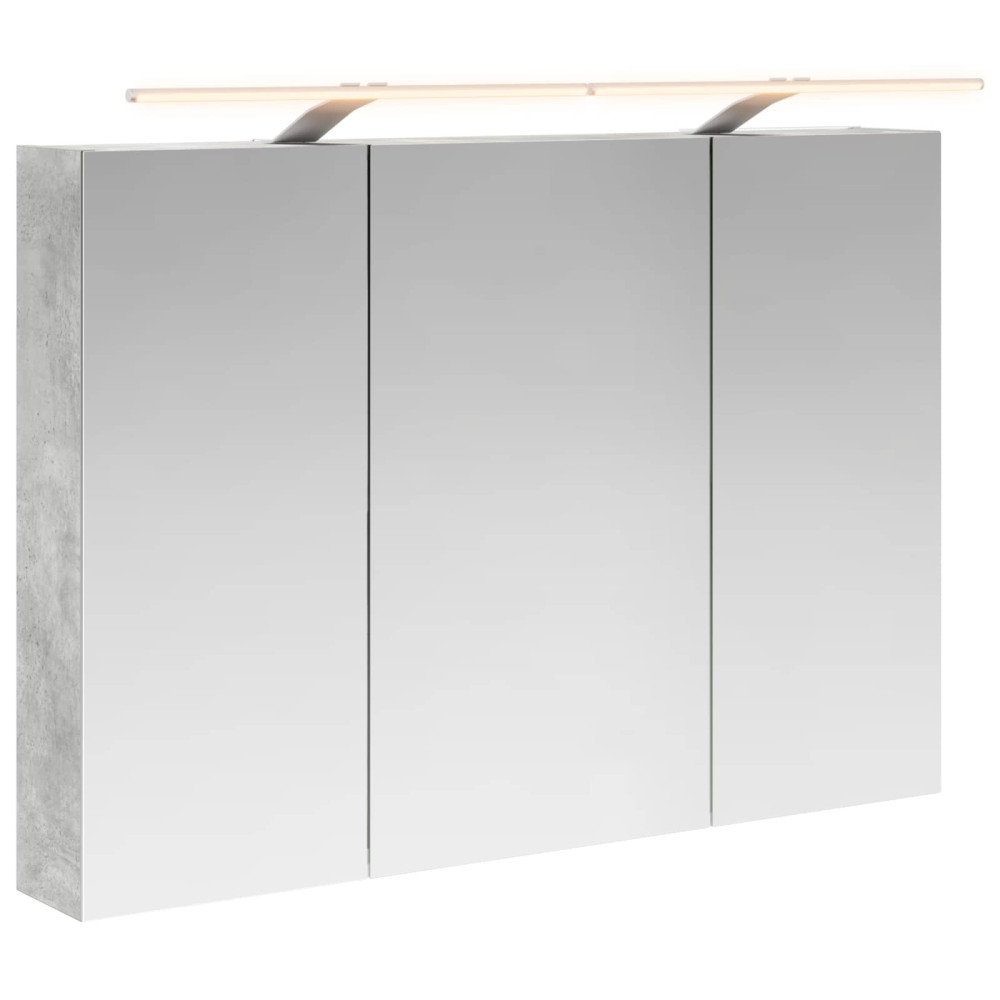 Produktbild för Badrumsspegelskåp Betonggrå 100 x 14,5 x 70 cm Konstruerat trä