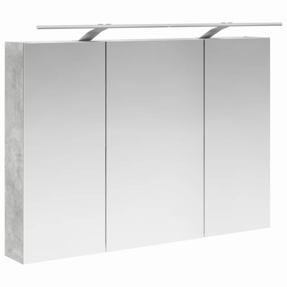 Produktbild för Badrumsspegelskåp Betonggrå 100 x 14,5 x 70 cm Konstruerat trä