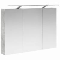 Produktbild för Badrumsspegelskåp Betonggrå 100 x 14,5 x 70 cm Konstruerat trä