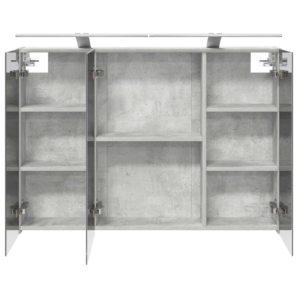 Produktbild för Badrumsspegelskåp Betonggrå 100 x 14,5 x 70 cm Konstruerat trä