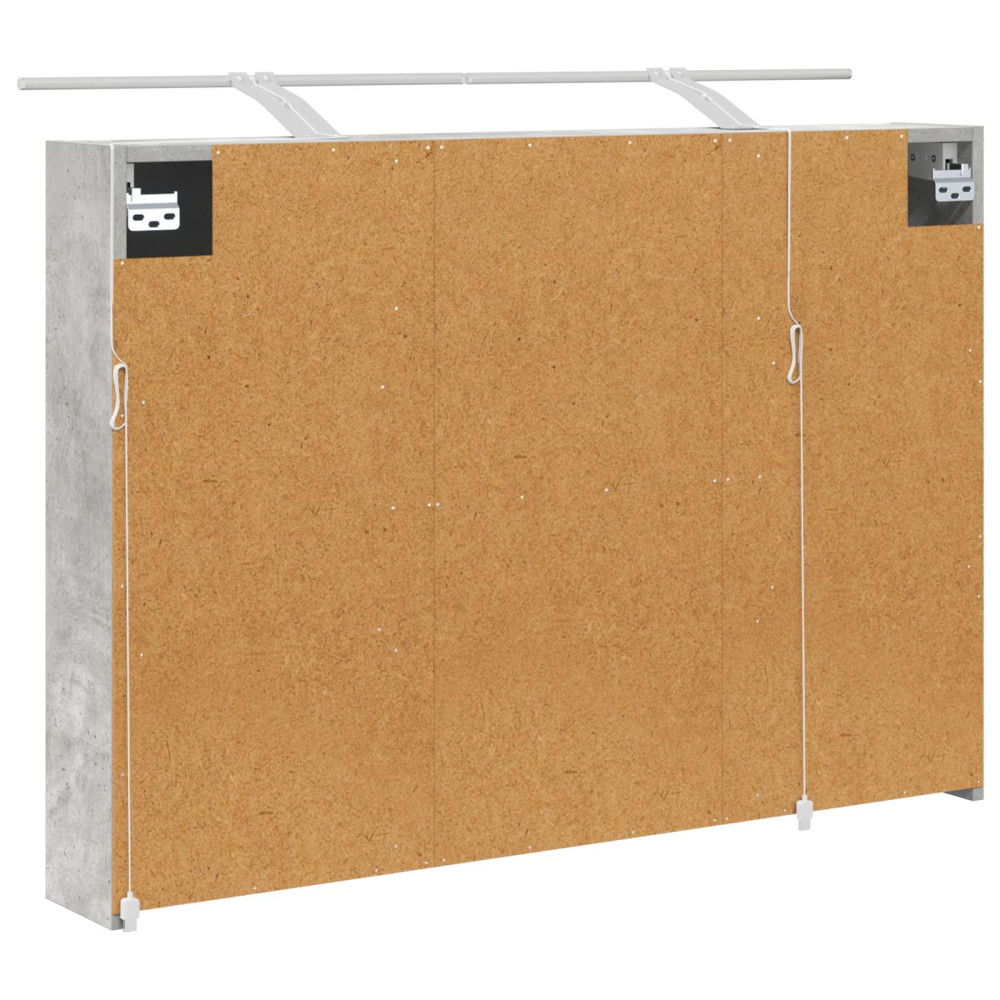 Produktbild för Badrumsspegelskåp Betonggrå 100 x 14,5 x 70 cm Konstruerat trä