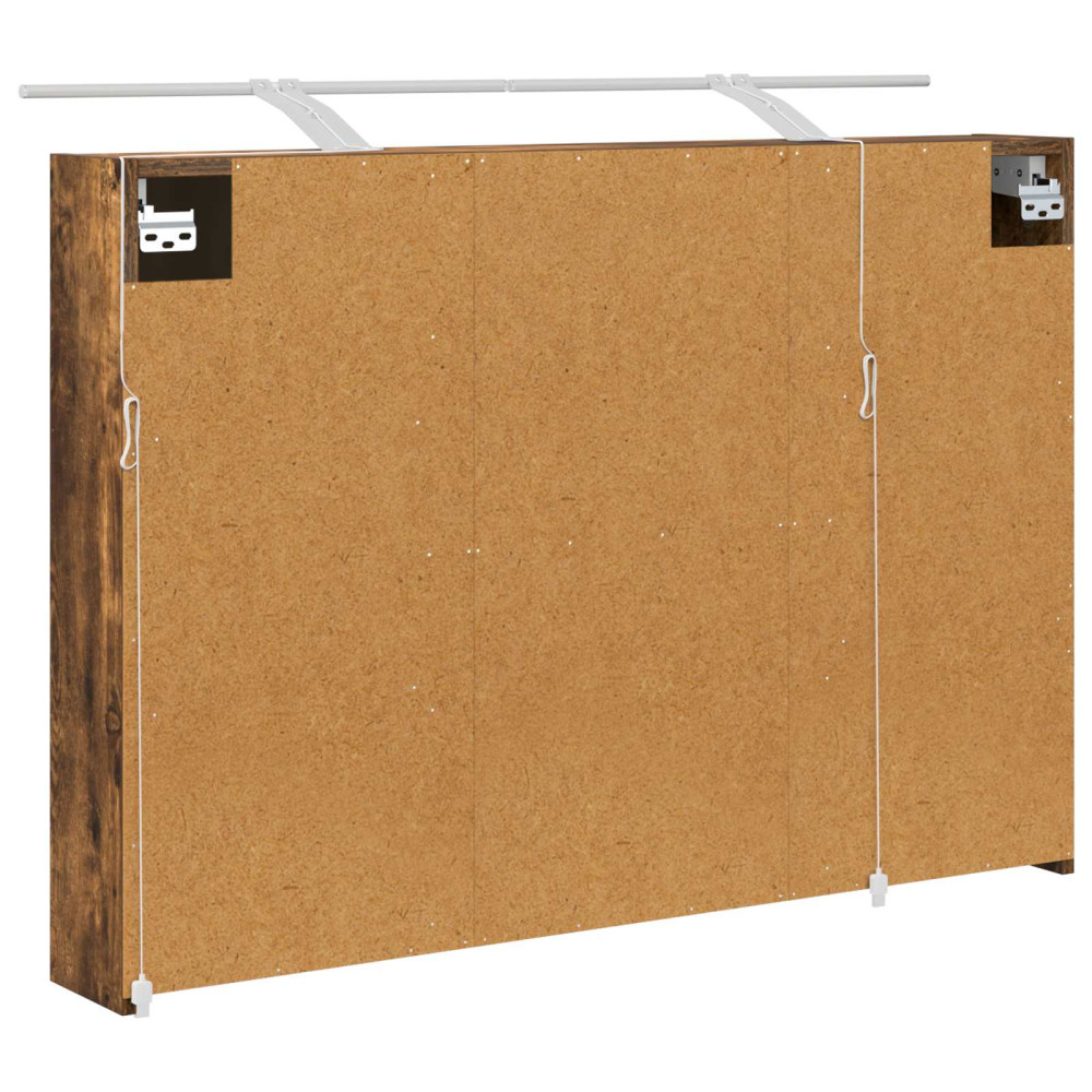 Produktbild för Badrumsspegelskåp Rökt ek 100 x 14,5 x 70 cm Konstruerat trä