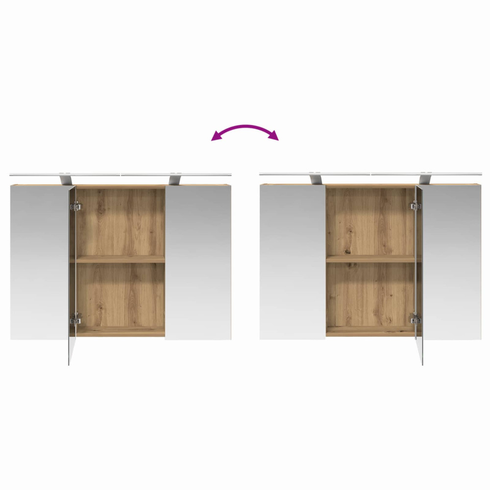 Produktbild för Badrumsspegelskåp Artisan Ek 100 x 14,5 x 70 cm Konstruerat trä