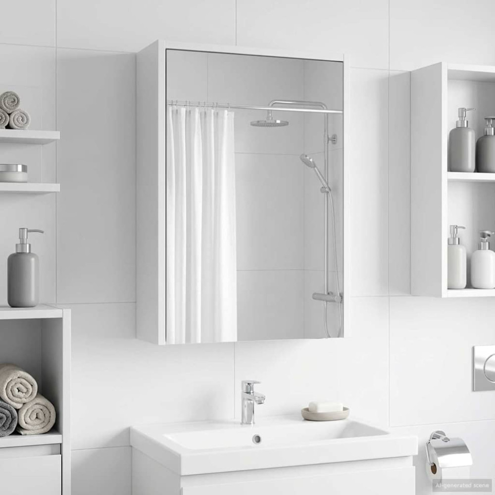 Produktbild för Badrumsspegelskåp Vit 43 x 16 x 62.5 cm Konstruerat trä