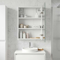 Produktbild för Badrumsspegelskåp Vit 43 x 16 x 62.5 cm Konstruerat trä