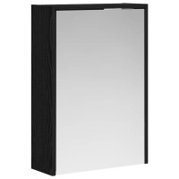 Produktbild för Badrumsspegelskåp Svart Ek 43 x 16 x 62.5 cm Konstruerat trä