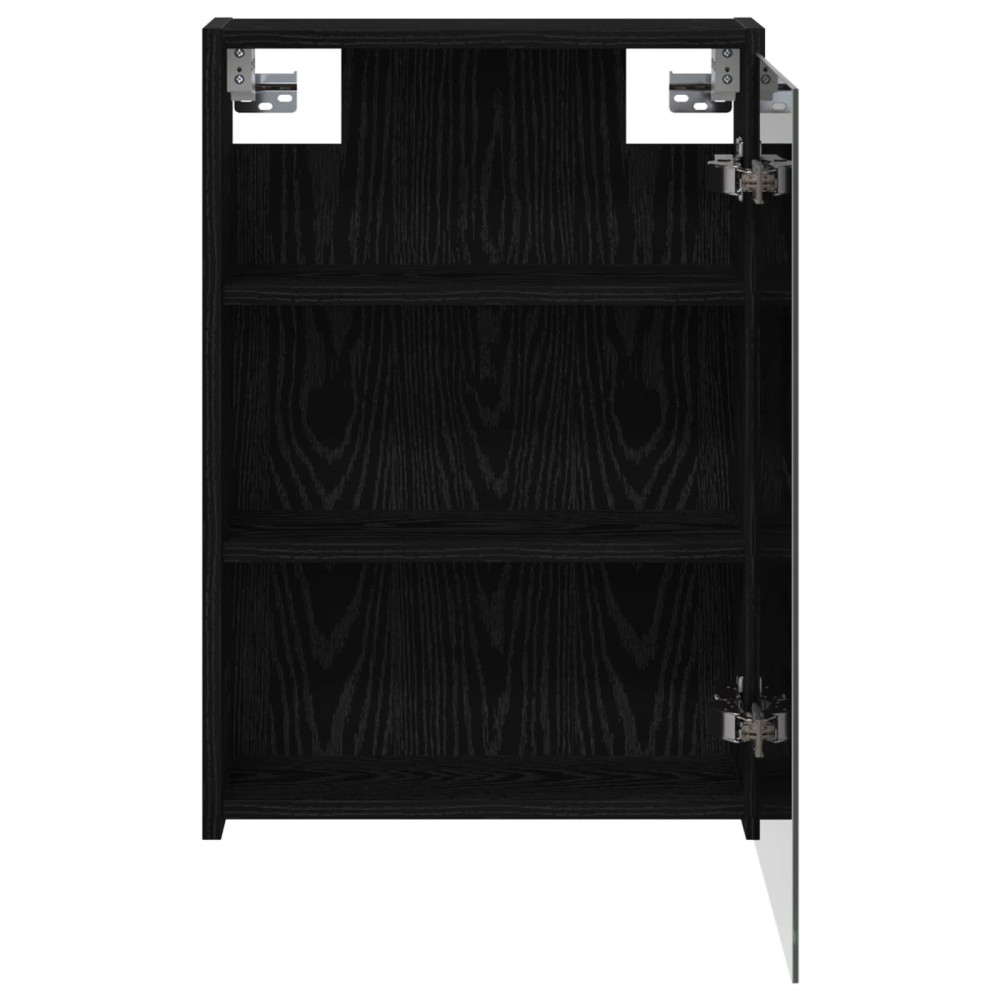 Produktbild för Badrumsspegelskåp Svart Ek 43 x 16 x 62.5 cm Konstruerat trä