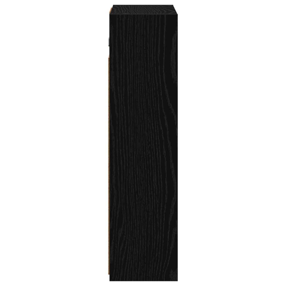 Produktbild för Badrumsspegelskåp Svart Ek 43 x 16 x 62.5 cm Konstruerat trä