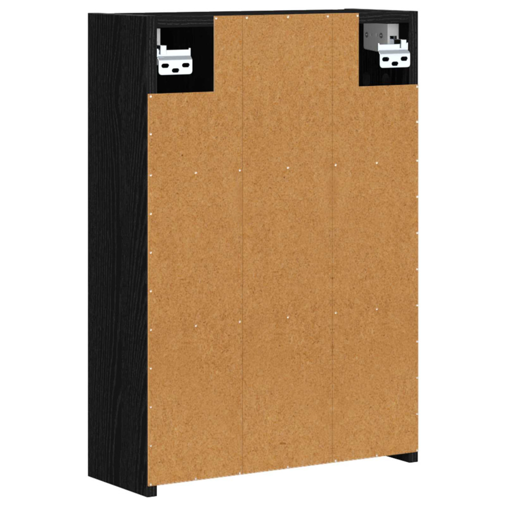 Produktbild för Badrumsspegelskåp Svart Ek 43 x 16 x 62.5 cm Konstruerat trä