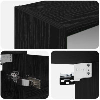 Produktbild för Badrumsspegelskåp Svart Ek 43 x 16 x 62.5 cm Konstruerat trä