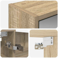 Produktbild för Badrumsspegelskåp Sonoma-ek 43 x 16 x 62.5 cm Konstruerat trä