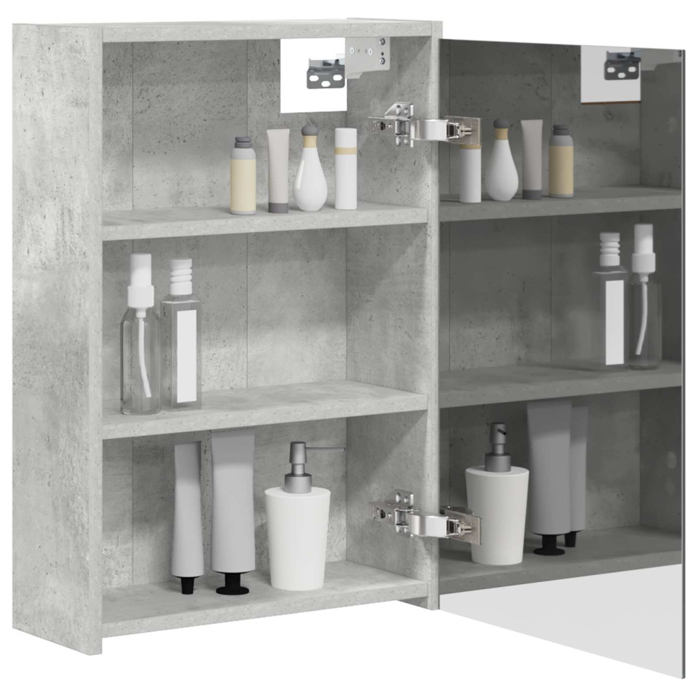 Produktbild för Badrumsspegelskåp Betonggrå 43 x 16 x 62.5 cm Konstruerat trä