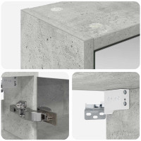 Produktbild för Badrumsspegelskåp Betonggrå 43 x 16 x 62.5 cm Konstruerat trä