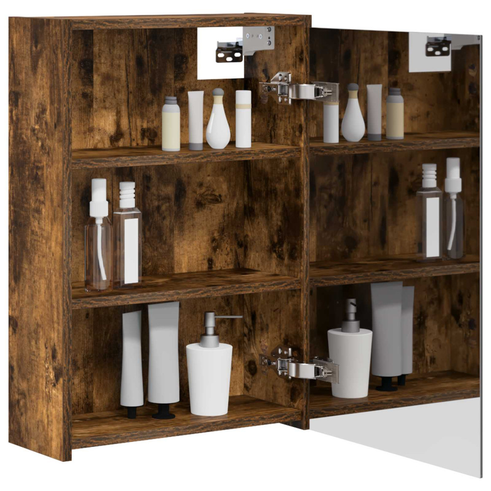 Produktbild för Badrumsspegelskåp Rökt ek 43 x 16 x 62.5 cm Konstruerat trä