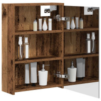 Produktbild för Badrumsspegelskåp Gammalt trä 43 x 16 x 62.5 cm Konstruerat trä