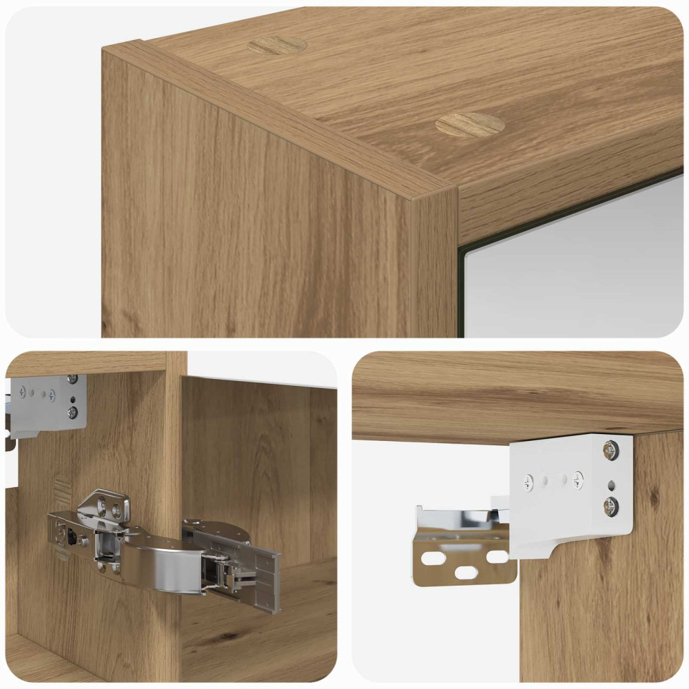 Produktbild för Badrumsspegelskåp Artisan Ek 43 x 16 x 62.5 cm Konstruerat trä