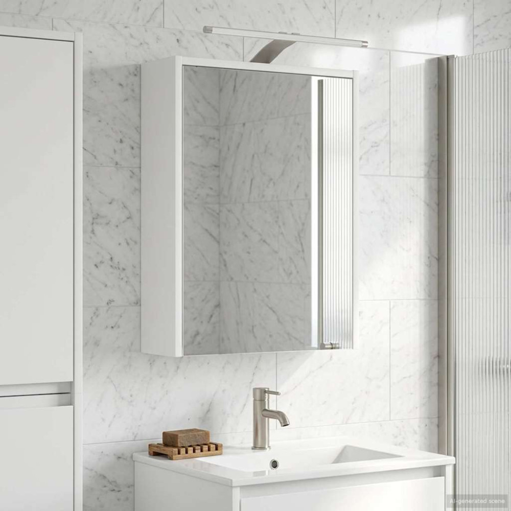 Produktbild för Badrumsspegelskåp Vit 43 x 16 x 62.5 cm Konstruerat trä