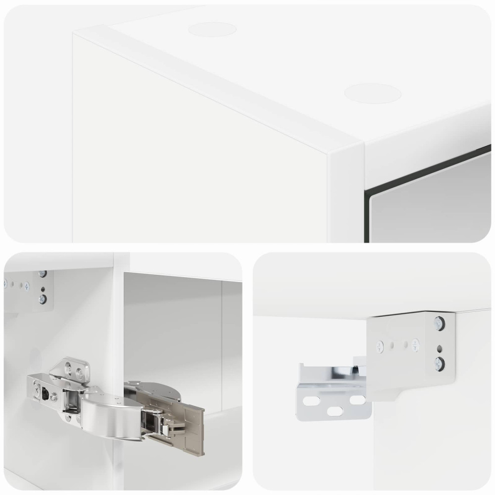 Produktbild för Badrumsspegelskåp Vit 43 x 16 x 62.5 cm Konstruerat trä