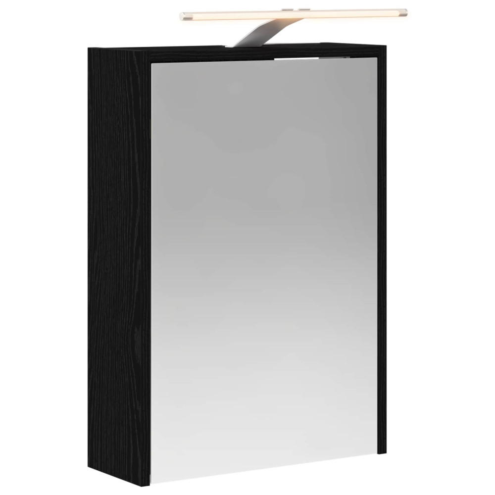 Produktbild för Badrumsspegelskåp Svart Ek 43 x 16 x 62.5 cm Konstruerat trä