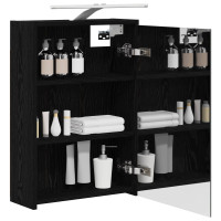 Produktbild för Badrumsspegelskåp Svart Ek 43 x 16 x 62.5 cm Konstruerat trä