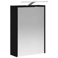 Produktbild för Badrumsspegelskåp Svart Ek 43 x 16 x 62.5 cm Konstruerat trä