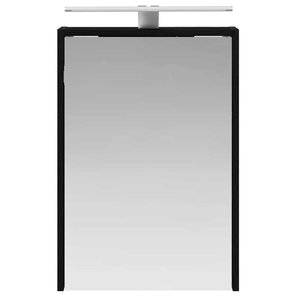 Produktbild för Badrumsspegelskåp Svart Ek 43 x 16 x 62.5 cm Konstruerat trä