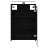 Produktbild för Badrumsspegelskåp Svart Ek 43 x 16 x 62.5 cm Konstruerat trä