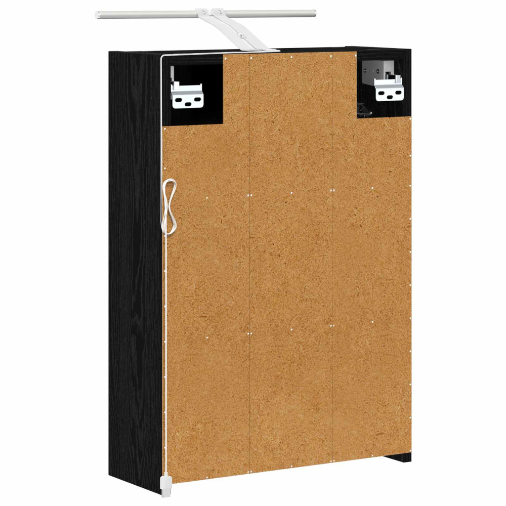 Produktbild för Badrumsspegelskåp Svart Ek 43 x 16 x 62.5 cm Konstruerat trä