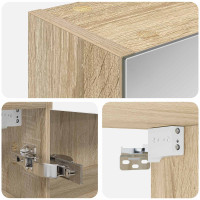 Produktbild för Badrumsspegelskåp Sonoma-ek 43 x 16 x 62.5 cm Konstruerat trä