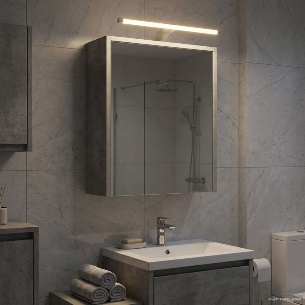 Produktbild för Badrumsspegelskåp Betonggrå 43 x 16 x 62.5 cm Konstruerat trä