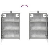 Produktbild för Badrumsspegelskåp Betonggrå 43 x 16 x 62.5 cm Konstruerat trä