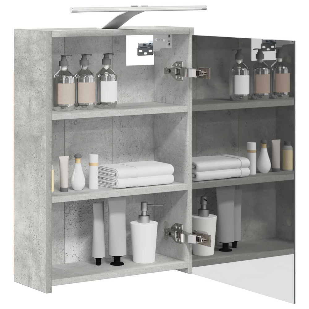 Produktbild för Badrumsspegelskåp Betonggrå 43 x 16 x 62.5 cm Konstruerat trä
