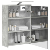 Produktbild för Badrumsspegelskåp Betonggrå 43 x 16 x 62.5 cm Konstruerat trä