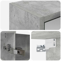 Produktbild för Badrumsspegelskåp Betonggrå 43 x 16 x 62.5 cm Konstruerat trä
