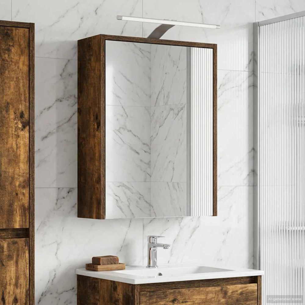 Produktbild för Badrumsspegelskåp Rökt ek 43 x 16 x 62.5 cm Konstruerat trä