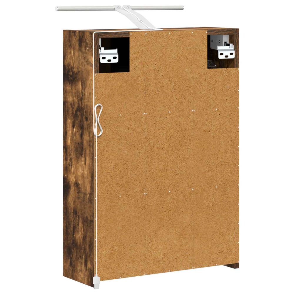 Produktbild för Badrumsspegelskåp Rökt ek 43 x 16 x 62.5 cm Konstruerat trä