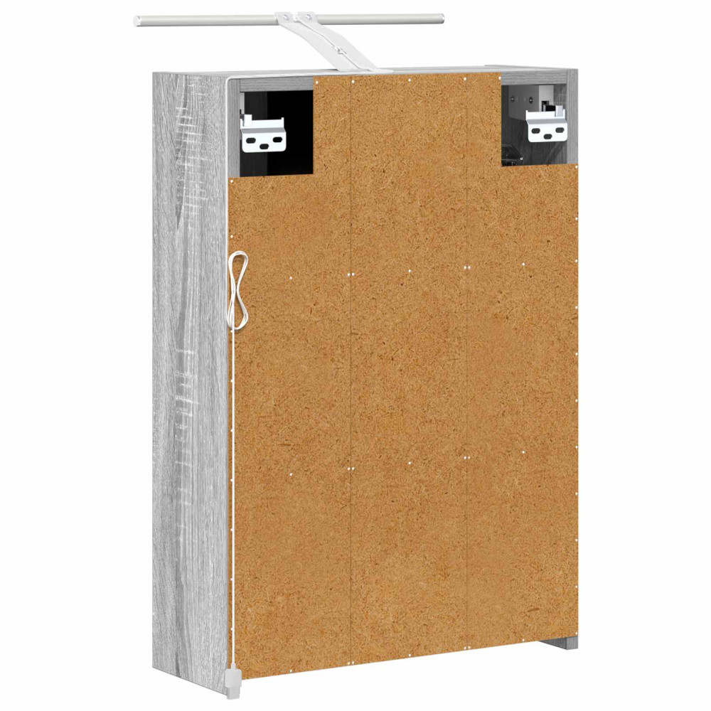 Produktbild för Badrumsspegelskåp Grå Sonoma 43 x 16 x 62.5 cm Konstruerat trä