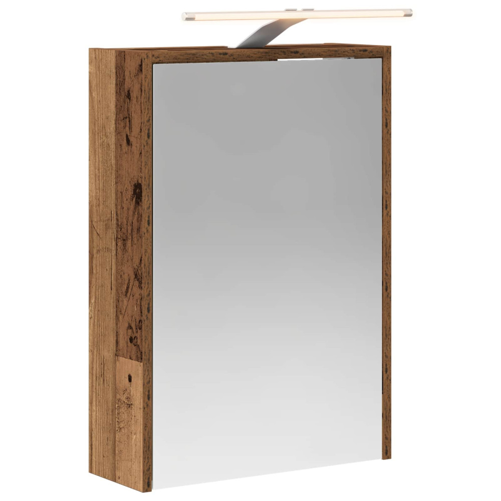 Produktbild för Badrumsspegelskåp Gammalt trä 43 x 16 x 62.5 cm Konstruerat trä
