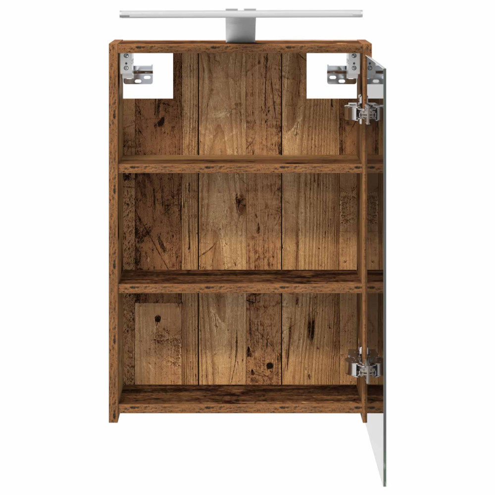 Produktbild för Badrumsspegelskåp Gammalt trä 43 x 16 x 62.5 cm Konstruerat trä