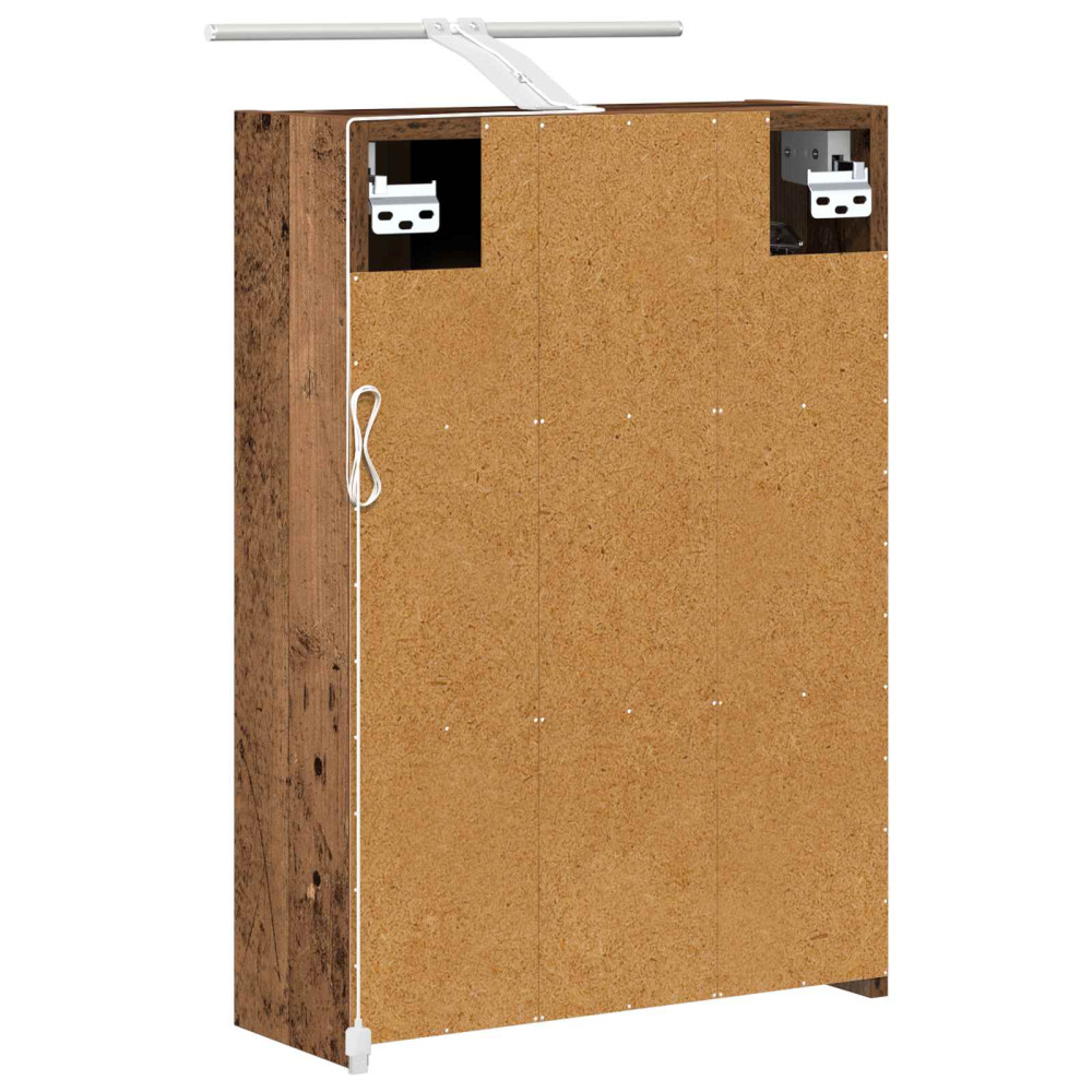 Produktbild för Badrumsspegelskåp Gammalt trä 43 x 16 x 62.5 cm Konstruerat trä
