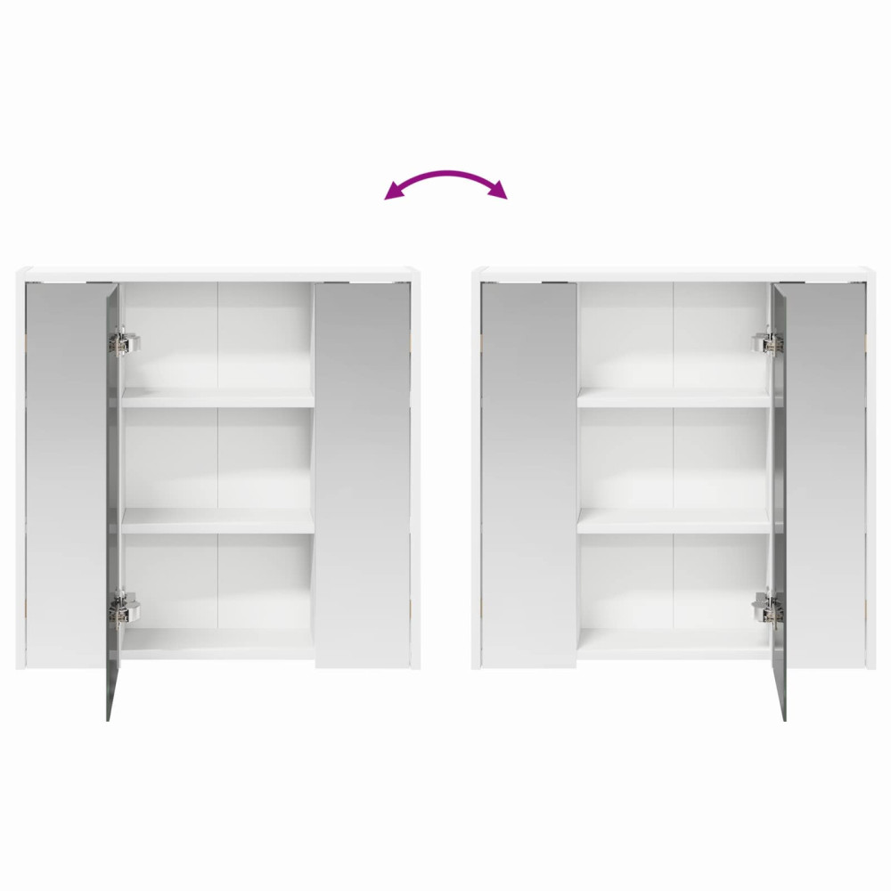 Produktbild för Badrumsspegelskåp för Vit 63,5 x 16 x 62,5 cm Konstruerat trä