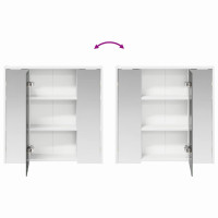 Produktbild för Badrumsspegelskåp för Vit 63,5 x 16 x 62,5 cm Konstruerat trä