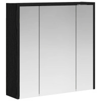 Produktbild för Badrumsspegelskåp Svart Ek 63,5 x 16 x 62,5 cm Konstruerat trä