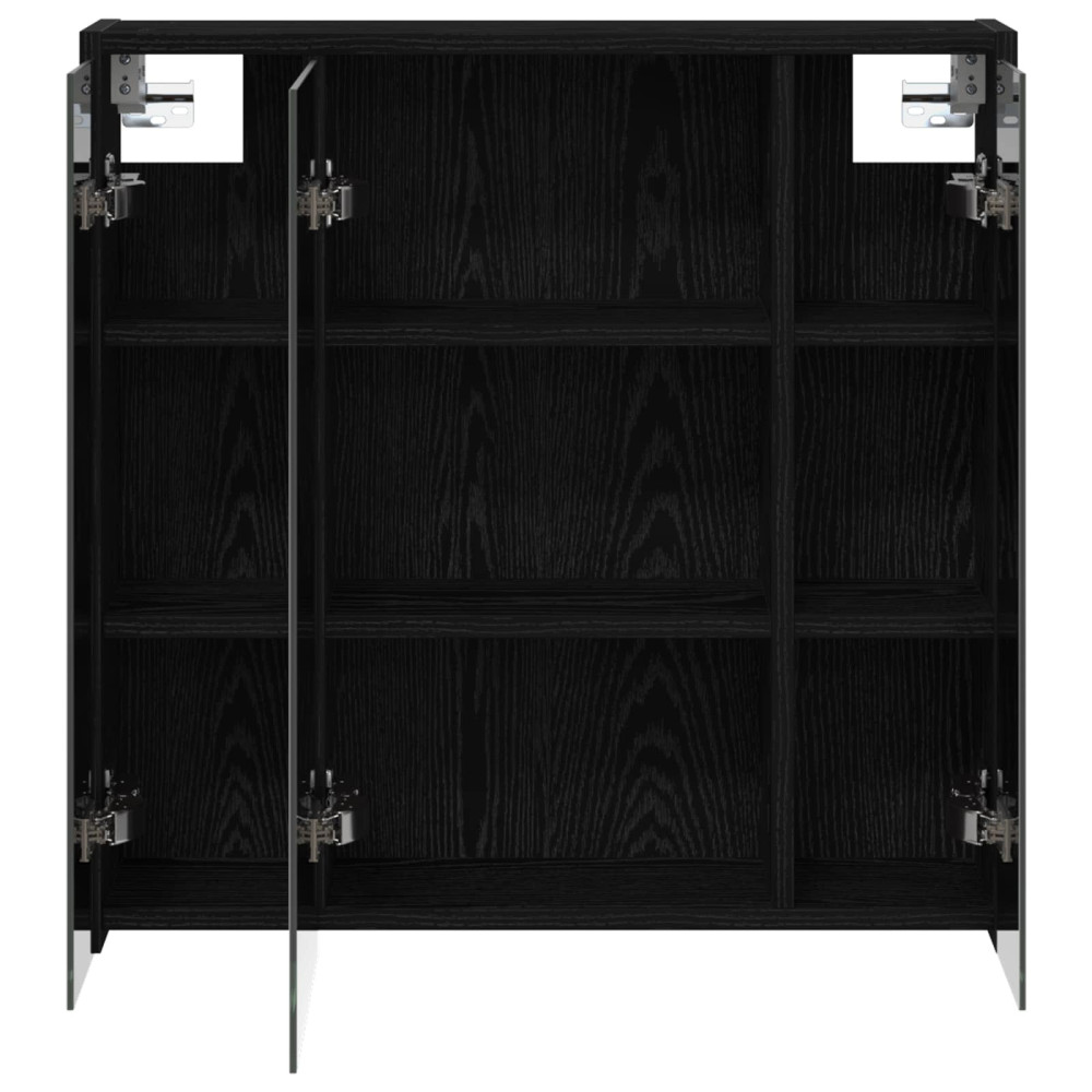Produktbild för Badrumsspegelskåp Svart Ek 63,5 x 16 x 62,5 cm Konstruerat trä