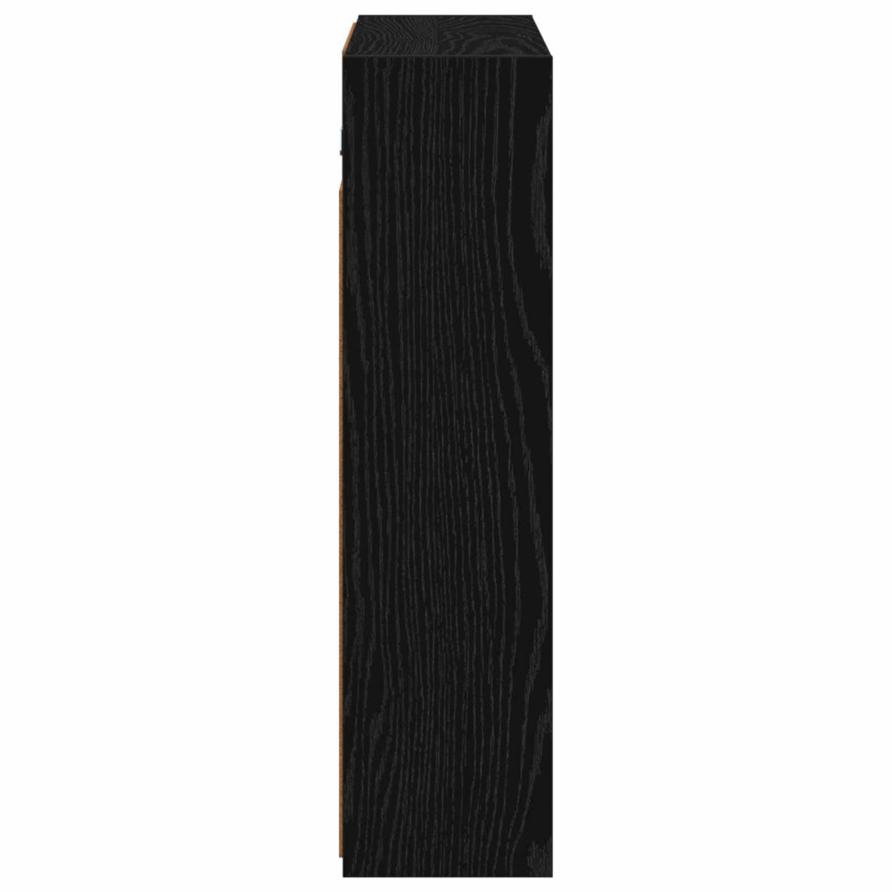 Produktbild för Badrumsspegelskåp Svart Ek 63,5 x 16 x 62,5 cm Konstruerat trä